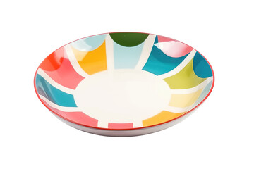 Colorful plate isolated on transparent background. generative Ai