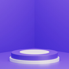 Podium on purple background
