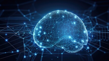Naklejka premium Cyber Security including a brain and a globe. Generative AI image