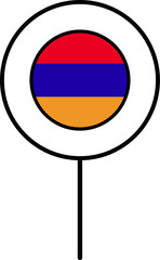 Armenia flag circle pin icon.