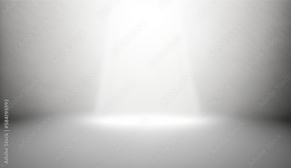 Poster white background abstract light in studio room. gray 3d rendering. generative ai.