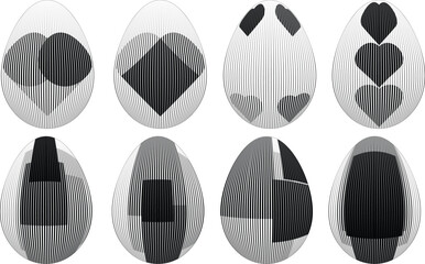 Easter Egg Design. Vector oval shape. Ornament Easter eggs set.