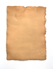 Old brown paper coffee stains, dirty paper texture, coffee paper on the background.