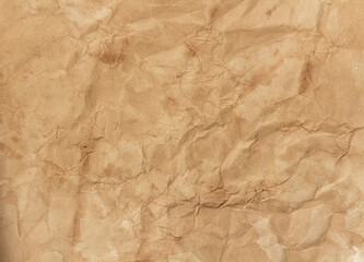 Old brown wrinkled paper coffee stains,