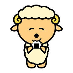 ひつじ　おにぎり　食事　イラスト