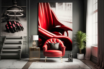 Modern interior of the female beauty salon. Super photo realistic background, generative ai illustration	
