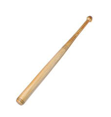 Wooden baseball bat isolated on white. Sports equipment
