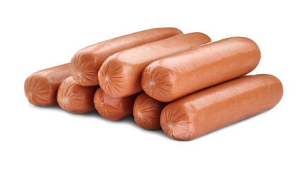 Fresh raw sausages isolated on white. Meat product