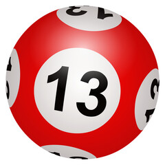 Boule de loto n° 13 en PNG