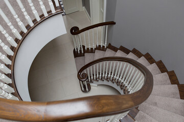 Spiral stair case in house