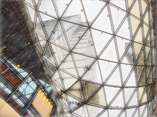 Fototapeta premium The modern architecture in city