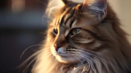 Beautiful Maine Coon Cat. A Portrait of Grace and Adventure.