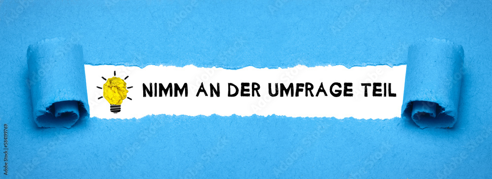 Sticker Nimm an der Umfrage teil	