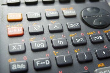 Close-up of a scientific calculator