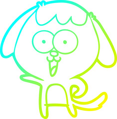 cold gradient line drawing cute cartoon dog