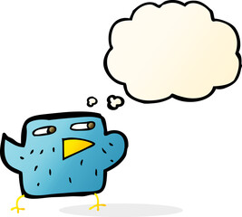cartoon bird with thought bubble