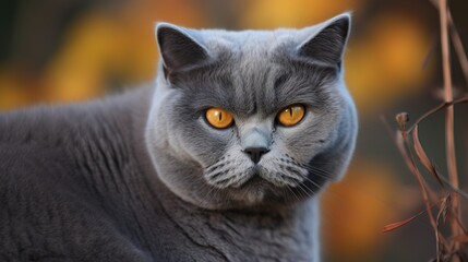 English Short Hair Cat. A Portrait of Grace and Adventure.