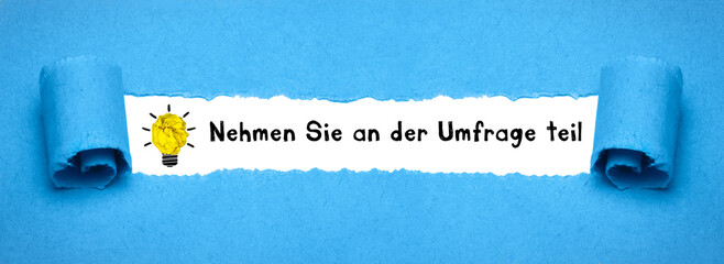 Nehmen Sie an der Umfrage teil	