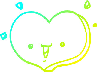 cold gradient line drawing cartoon happy love heart