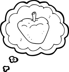 thought bubble cartoon organic apple
