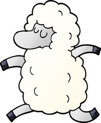 cartoon doodle sheep running