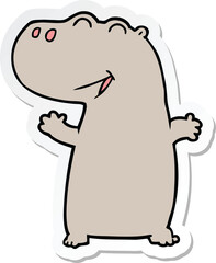sticker of a cartoon hippopotamus