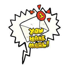 speech bubble textured cartoon email