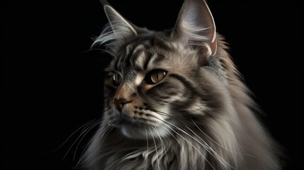 Beautiful Maine Coon Cat. A Portrait of Grace and Adventure.