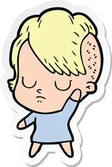 Obraz premium sticker of a cartoon woman