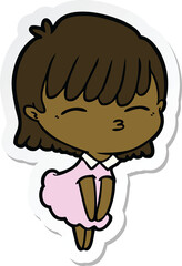 Obraz premium sticker of a cartoon woman