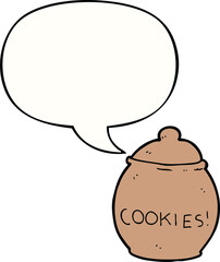 cartoon cookie jar and speech bubble