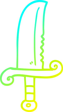 cartoon knife with green gradient clip art preview