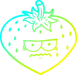 cold gradient line drawing cartoon strawberry