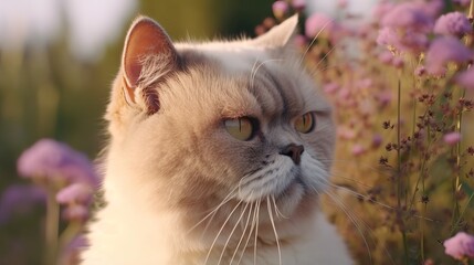 Cute, Exotic Short Hair Cat. A Portrait of Grace and Adventure.