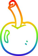Obraz premium rainbow gradient line drawing cartoon cherry