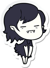 sticker of a cartoon undead vampire girl