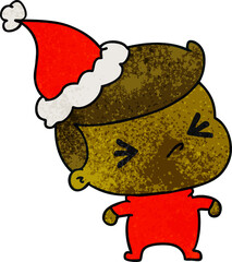 christmas textured cartoon of kawaii boy
