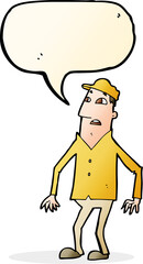 cartoon shocked man with speech bubble