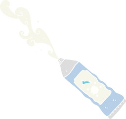 flat color illustration of a cartoon toothpaste squirting