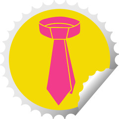 quirky circular peeling sticker cartoon neck tie