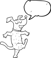 speech bubble cartoon dancing dog