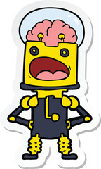 sticker of a cartoon robot