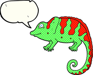 comic book speech bubble cartoon chameleon