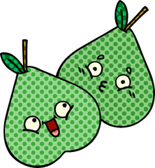 comic book style cartoon green pear