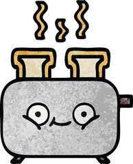 retro grunge texture cartoon of a toaster