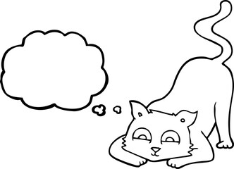thought bubble cartoon cat