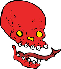 cartoon spooky skull