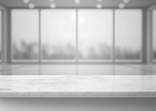 Empty Beautiful wood table and clean white modern interior room background, Ready for product montage