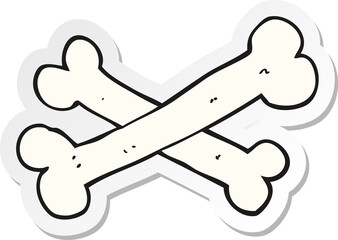 sticker of a cartoon bones
