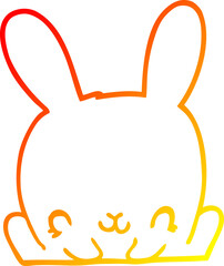 warm gradient line drawing cartoon rabbit